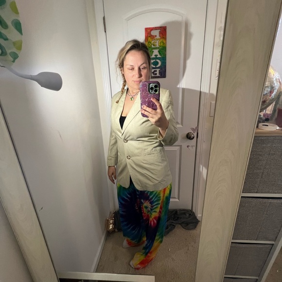 LANDS END LINEN BLEND BLAZER JACKET 10P 10 PETITE M/L SHORT QUALITY 477 - Picture 2 of 16